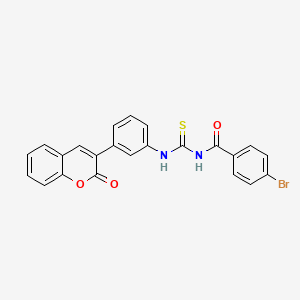 molecular formula C23H15BrN2O3S B4768382 4-bromo-N-({[3-(2-oxo-2H-chromen-3-yl)phenyl]amino}carbonothioyl)benzamide 