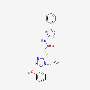 molecular formula C23H21N5O2S2 B4768383 2-{[4-allyl-5-(2-hydroxyphenyl)-4H-1,2,4-triazol-3-yl]thio}-N-[4-(4-methylphenyl)-1,3-thiazol-2-yl]acetamide 