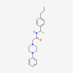 molecular formula C23H31N3O B4768415 2-(4-phenyl-1-piperazinyl)-N-[1-(4-propylphenyl)ethyl]acetamide 