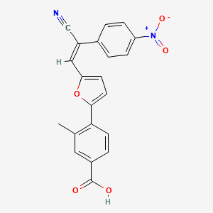 molecular formula C21H14N2O5 B4768418 4-{5-[2-cyano-2-(4-nitrophenyl)vinyl]-2-furyl}-3-methylbenzoic acid 