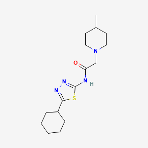 molecular formula C16H26N4OS B4768439 N-(5-cyclohexyl-1,3,4-thiadiazol-2-yl)-2-(4-methyl-1-piperidinyl)acetamide 