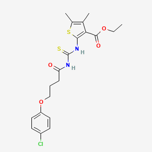 molecular formula C20H23ClN2O4S2 B4768452 ethyl 2-[({[4-(4-chlorophenoxy)butanoyl]amino}carbonothioyl)amino]-4,5-dimethyl-3-thiophenecarboxylate 