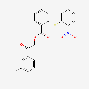 molecular formula C23H19NO5S B4768455 2-(3,4-dimethylphenyl)-2-oxoethyl 2-[(2-nitrophenyl)thio]benzoate 