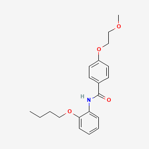 molecular formula C20H25NO4 B4768460 N-(2-butoxyphenyl)-4-(2-methoxyethoxy)benzamide 