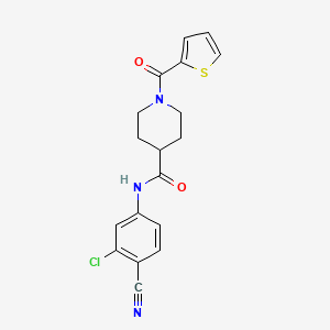 molecular formula C18H16ClN3O2S B4768464 N-(3-chloro-4-cyanophenyl)-1-(2-thienylcarbonyl)-4-piperidinecarboxamide 