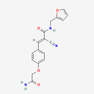 molecular formula C17H15N3O4 B4768508 3-[4-(2-amino-2-oxoethoxy)phenyl]-2-cyano-N-(2-furylmethyl)acrylamide 