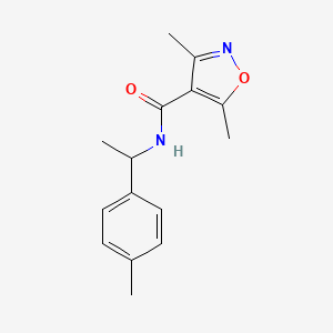 molecular formula C15H18N2O2 B4768528 3,5-dimethyl-N-[1-(4-methylphenyl)ethyl]-4-isoxazolecarboxamide 