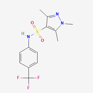 1,3,5-trimethyl-N-[4-(trifluoromethyl)phenyl]-1H-pyrazole-4-sulfonamide