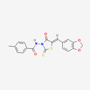 N-[5-(1,3-benzodioxol-5-ylmethylene)-4-oxo-2-thioxo-1,3-thiazolidin-3-yl]-4-methylbenzamide