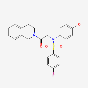 N-[2-(3,4-dihydro-1H-isoquinolin-2-yl)-2-oxoethyl]-4-fluoro-N-(4-methoxyphenyl)benzenesulfonamide