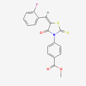 methyl 4-[(5E)-5-(2-fluorobenzylidene)-4-oxo-2-thioxo-1,3-thiazolidin-3-yl]benzoate