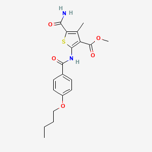 METHYL 2-(4-BUTOXYBENZAMIDO)-5-CARBAMOYL-4-METHYLTHIOPHENE-3-CARBOXYLATE