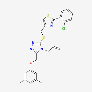 molecular formula C24H23ClN4OS2 B4768625 4-allyl-3-({[2-(2-chlorophenyl)-1,3-thiazol-4-yl]methyl}thio)-5-[(3,5-dimethylphenoxy)methyl]-4H-1,2,4-triazole 