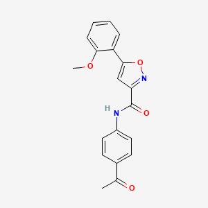 molecular formula C19H16N2O4 B4768633 N-(4-acetylphenyl)-5-(2-methoxyphenyl)-3-isoxazolecarboxamide 