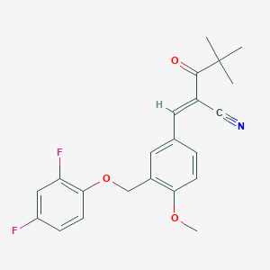 3-{3-[(2,4-difluorophenoxy)methyl]-4-methoxyphenyl}-2-(2,2-dimethylpropanoyl)acrylonitrile