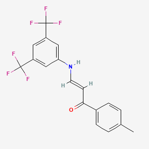 molecular formula C18H13F6NO B4768688 3-{[3,5-bis(trifluoromethyl)phenyl]amino}-1-(4-methylphenyl)-2-propen-1-one 