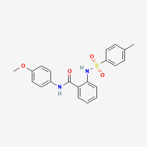 molecular formula C21H20N2O4S B4768708 N-(4-methoxyphenyl)-2-{[(4-methylphenyl)sulfonyl]amino}benzamide 