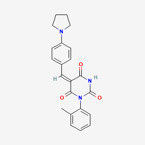 1-(2-methylphenyl)-5-[4-(1-pyrrolidinyl)benzylidene]-2,4,6(1H,3H,5H)-pyrimidinetrione