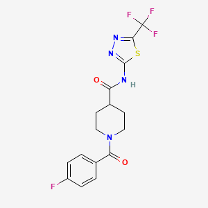 1-(4-fluorobenzoyl)-N-[5-(trifluoromethyl)-1,3,4-thiadiazol-2-yl]-4-piperidinecarboxamide