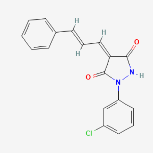 1-(3-chlorophenyl)-4-(3-phenyl-2-propen-1-ylidene)-3,5-pyrazolidinedione