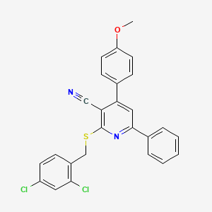 molecular formula C26H18Cl2N2OS B4768813 2-[(2,4-dichlorobenzyl)thio]-4-(4-methoxyphenyl)-6-phenylnicotinonitrile 