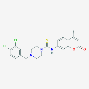 molecular formula C22H21Cl2N3O2S B4768822 4-(3,4-dichlorobenzyl)-N-(4-methyl-2-oxo-2H-chromen-7-yl)-1-piperazinecarbothioamide 