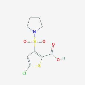 molecular formula C9H10ClNO4S2 B4768824 5-chloro-3-(1-pyrrolidinylsulfonyl)-2-thiophenecarboxylic acid 