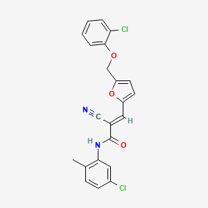 molecular formula C22H16Cl2N2O3 B4768838 N-(5-chloro-2-methylphenyl)-3-{5-[(2-chlorophenoxy)methyl]-2-furyl}-2-cyanoacrylamide 