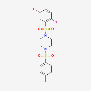 molecular formula C17H18F2N2O4S2 B4768852 1-[(2,5-difluorophenyl)sulfonyl]-4-[(4-methylphenyl)sulfonyl]piperazine 