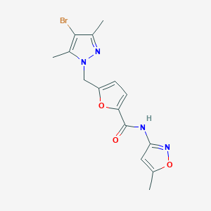 5-[(4-bromo-3,5-dimethyl-1H-pyrazol-1-yl)methyl]-N-(5-methyl-3-isoxazolyl)-2-furamide