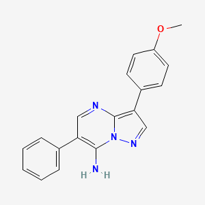 molecular formula C19H16N4O B4768881 3-(4-甲氧基苯基)-6-苯基吡唑并[1,5-a]嘧啶-7-胺 