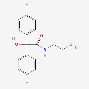 2,2-bis(4-fluorophenyl)-2-hydroxy-N-(2-hydroxyethyl)acetamide