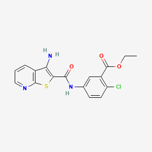 molecular formula C17H14ClN3O3S B4768898 ethyl 5-{[(3-aminothieno[2,3-b]pyridin-2-yl)carbonyl]amino}-2-chlorobenzoate 