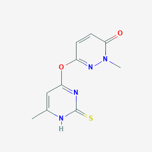 molecular formula C10H10N4O2S B4768909 6-[(2-mercapto-6-methyl-4-pyrimidinyl)oxy]-2-methyl-3(2H)-pyridazinone 