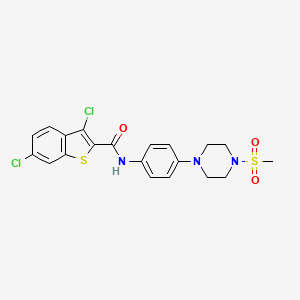 molecular formula C20H19Cl2N3O3S2 B4768945 3,6-dichloro-N-{4-[4-(methylsulfonyl)-1-piperazinyl]phenyl}-1-benzothiophene-2-carboxamide 