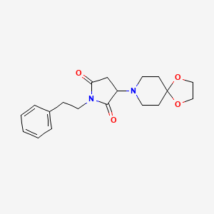 molecular formula C19H24N2O4 B4768986 3-(1,4-dioxa-8-azaspiro[4.5]dec-8-yl)-1-(2-phenylethyl)-2,5-pyrrolidinedione 