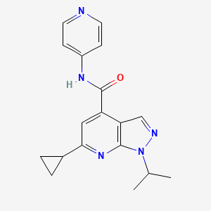 6-cyclopropyl-1-(propan-2-yl)-N-(pyridin-4-yl)-1H-pyrazolo[3,4-b]pyridine-4-carboxamide