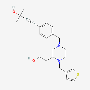 molecular formula C23H30N2O2S B4769019 4-(4-{[3-(2-hydroxyethyl)-4-(3-thienylmethyl)-1-piperazinyl]methyl}phenyl)-2-methyl-3-butyn-2-ol 