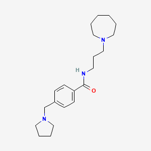 molecular formula C21H33N3O B4769088 N-[3-(1-azepanyl)propyl]-4-(1-pyrrolidinylmethyl)benzamide 