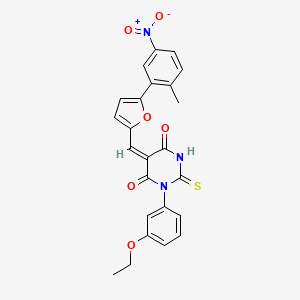 1-(3-ethoxyphenyl)-5-{[5-(2-methyl-5-nitrophenyl)-2-furyl]methylene}-2-thioxodihydro-4,6(1H,5H)-pyrimidinedione