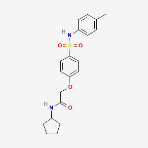 molecular formula C20H24N2O4S B4769215 N-cyclopentyl-2-(4-{[(4-methylphenyl)amino]sulfonyl}phenoxy)acetamide 