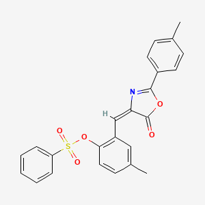 [4-methyl-2-[(E)-[2-(4-methylphenyl)-5-oxo-1,3-oxazol-4-ylidene]methyl]phenyl] benzenesulfonate