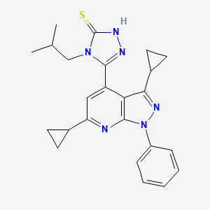 5-(3,6-DICYCLOPROPYL-1-PHENYL-1H-PYRAZOLO[3,4-B]PYRIDIN-4-YL)-4-ISOBUTYL-4H-1,2,4-TRIAZOL-3-YLHYDROSULFIDE