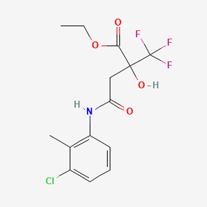 ethyl 4-(3-chloro-2-methylanilino)-2-hydroxy-4-oxo-2-(trifluoromethyl)butanoate