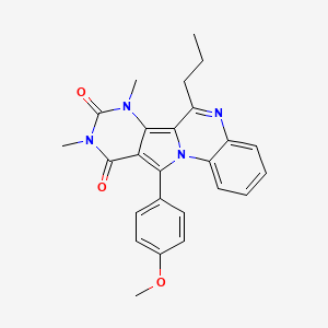 17-(4-methoxyphenyl)-12,14-dimethyl-9-propyl-1,8,12,14-tetrazatetracyclo[8.7.0.02,7.011,16]heptadeca-2,4,6,8,10,16-hexaene-13,15-dione