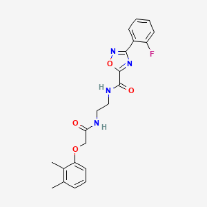 molecular formula C21H21FN4O4 B4769375 N~5~-(2-{[2-(2,3-DIMETHYLPHENOXY)ACETYL]AMINO}ETHYL)-3-(2-FLUOROPHENYL)-1,2,4-OXADIAZOLE-5-CARBOXAMIDE 