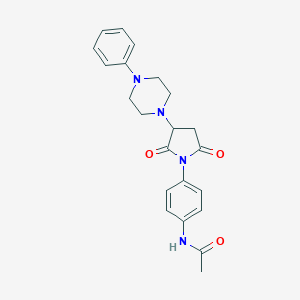 molecular formula C22H24N4O3 B476948 N-{4-[2,5-dioxo-3-(4-phenylpiperazin-1-yl)pyrrolidin-1-yl]phenyl}acetamide CAS No. 406179-46-2