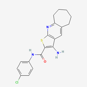 3-amino-N-(4-chlorophenyl)-6,7,8,9-tetrahydro-5H-cyclohepta[b]thieno[3,2-e]pyridine-2-carboxamide