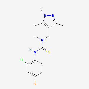 N'-(4-bromo-2-chlorophenyl)-N-methyl-N-[(1,3,5-trimethyl-1H-pyrazol-4-yl)methyl]thiourea