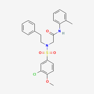 N~2~-[(3-chloro-4-methoxyphenyl)sulfonyl]-N~1~-(2-methylphenyl)-N~2~-(2-phenylethyl)glycinamide